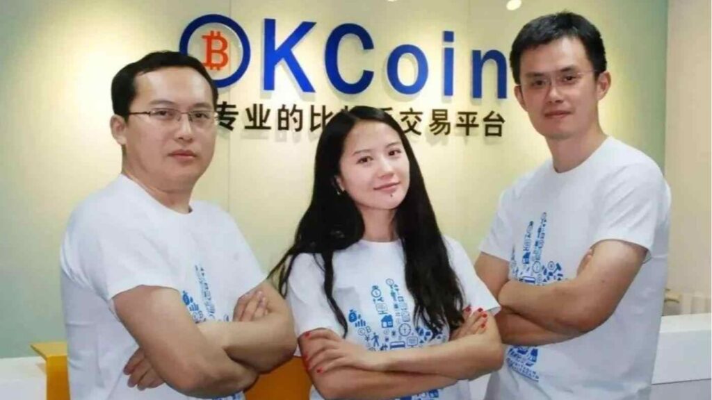 Star Xu CZ and He Yi at OKCoin
